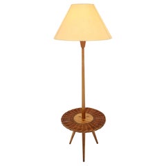 Used Midcentury Wooden Floor Lamp by Jan Kalous for ULUV / 1950s, Restored