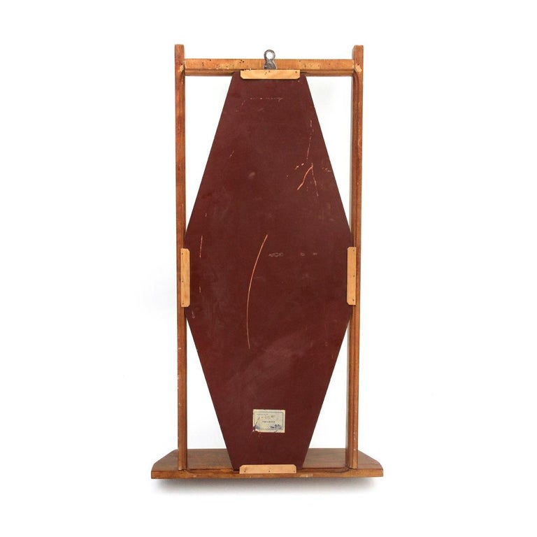 Midcentury Wooden Frame and Shelf Mirror, 1960s In Good Condition For Sale In Savona, IT