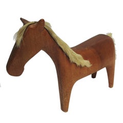 Midcentury Wooden Horse Sculpture by Hagenauer
