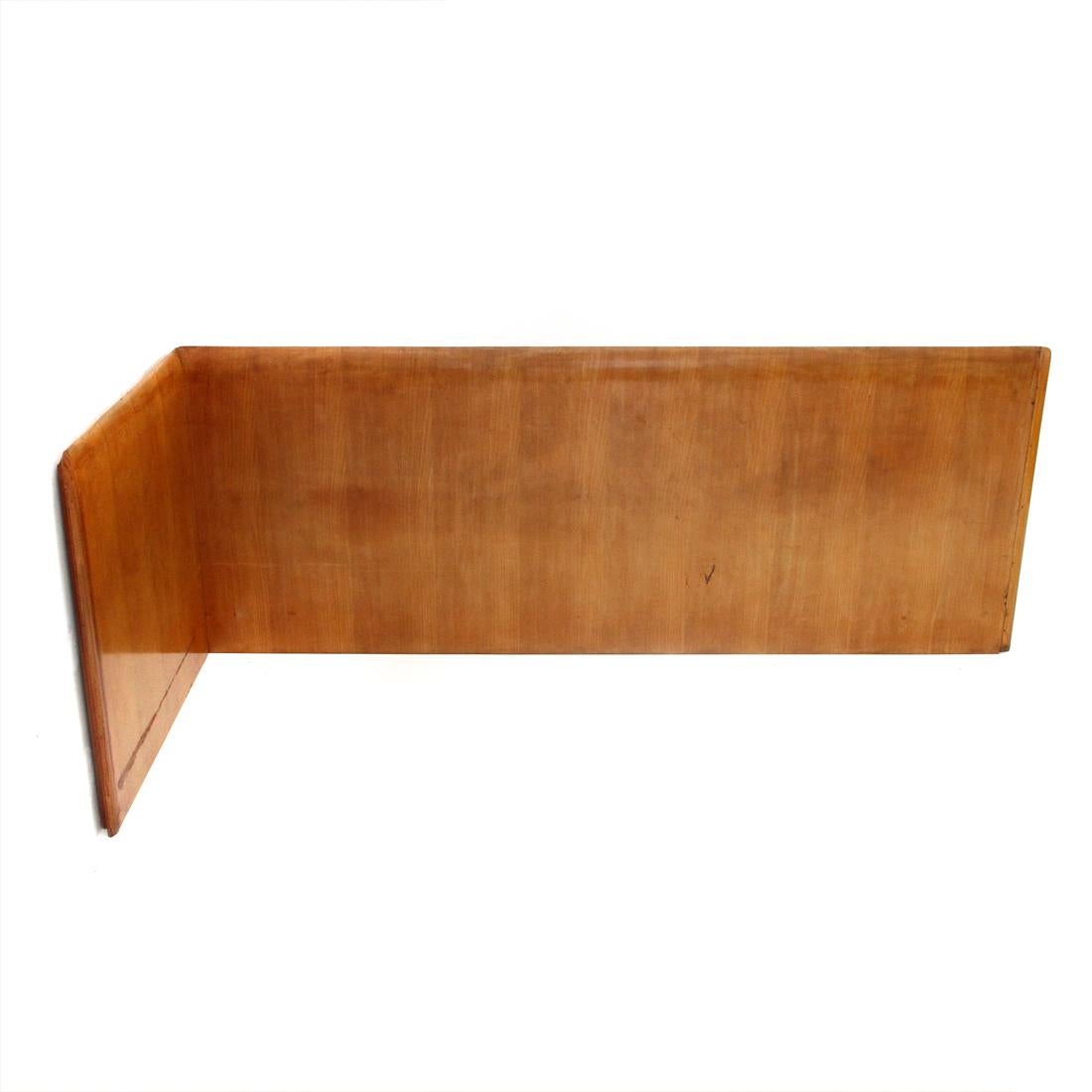 Mid-Century Modern Midcentury Wooden Italian Headboard and Side Single Bed, 1950s