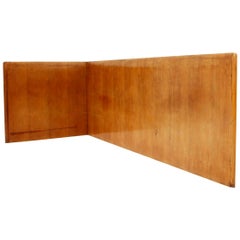 Vintage Midcentury Wooden Italian Headboard and Side Single Bed, 1950s