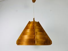 Mid-Century Wooden Pendant Lamp by Hans-Agne Jakobsson, Sweden, 1960s