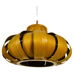 Midcentury Wooden Pendant Lamp by Hans-Agne Jakobsson, Sweden, 1960s