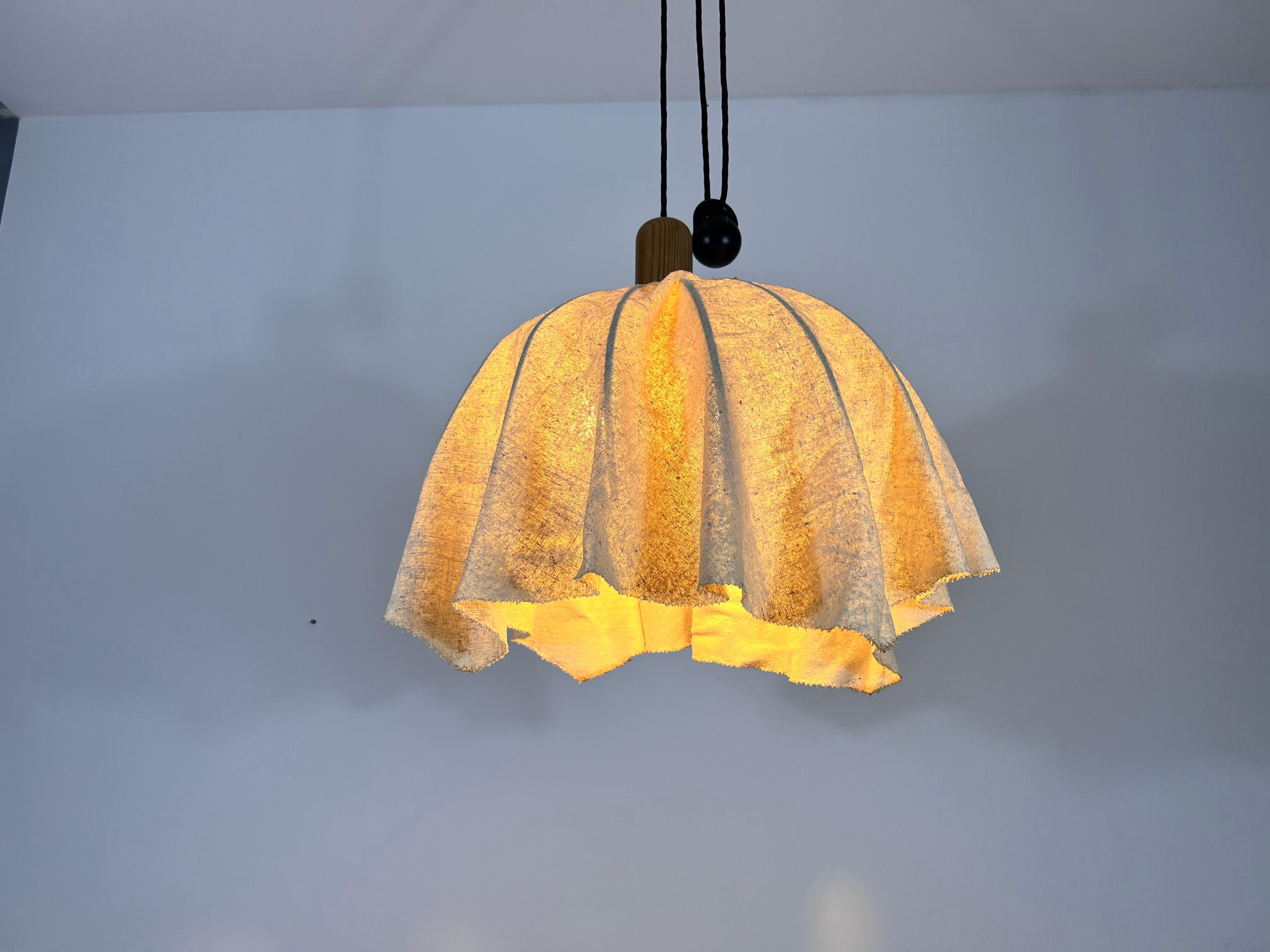 Midcentury Wooden Pendant Lamp with Counterweight by Domus, 1960s 5