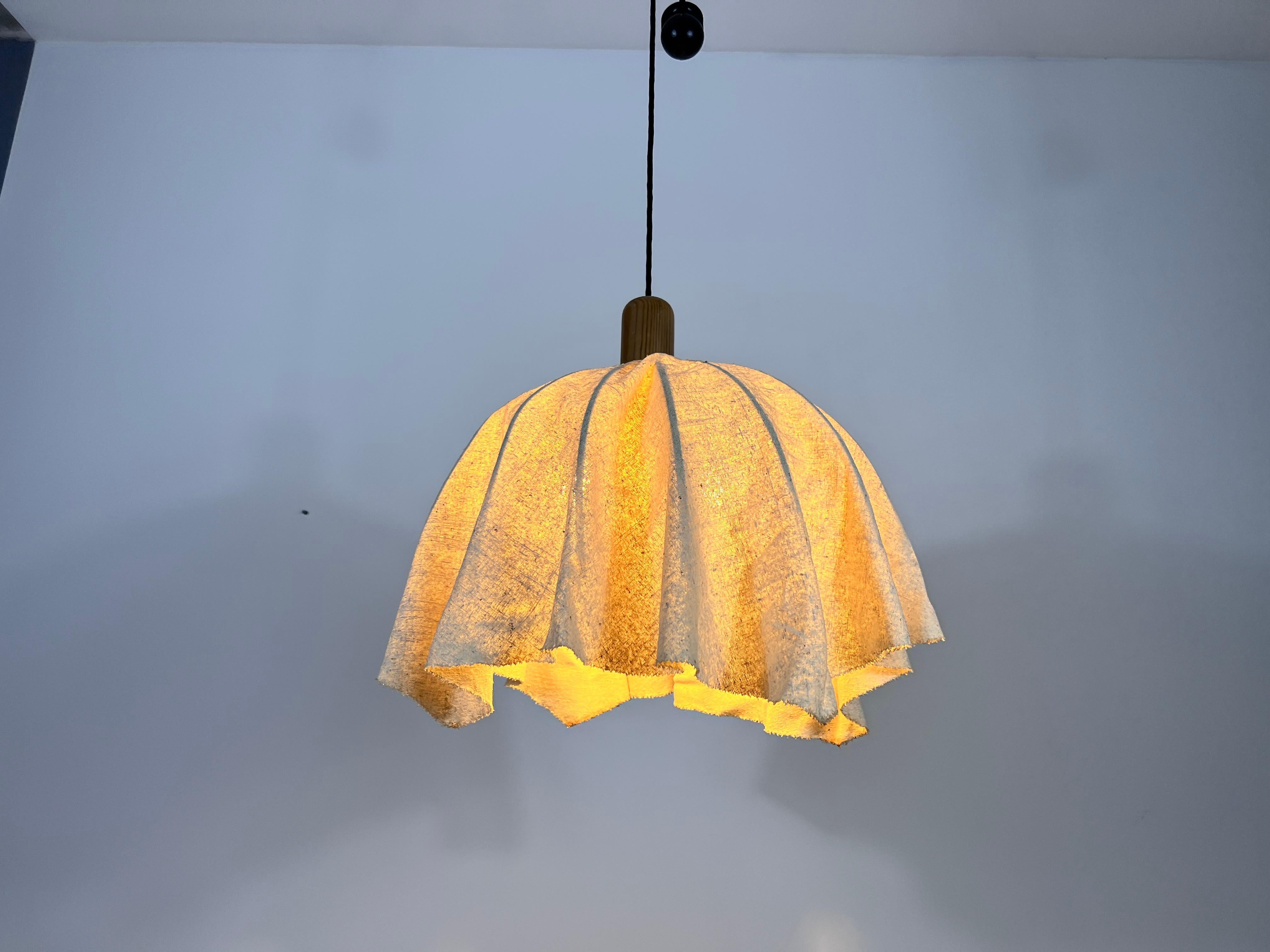 Midcentury Wooden Pendant Lamp with Counterweight by Domus, 1960s 6