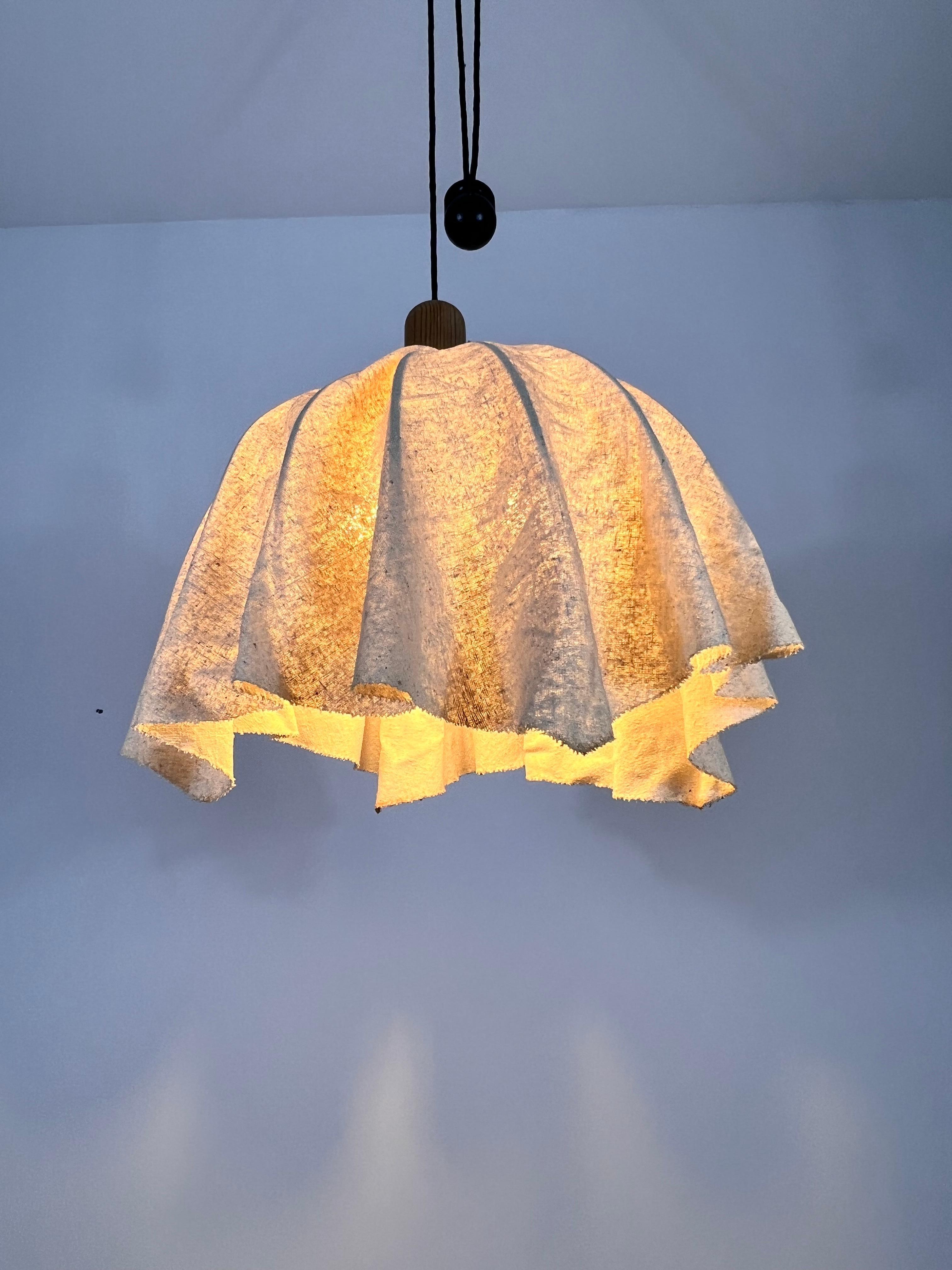 Midcentury Wooden Pendant Lamp with Counterweight by Domus, 1960s 7