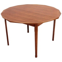 Midcentury Wooden Round Dining Table by Tredici, 1960