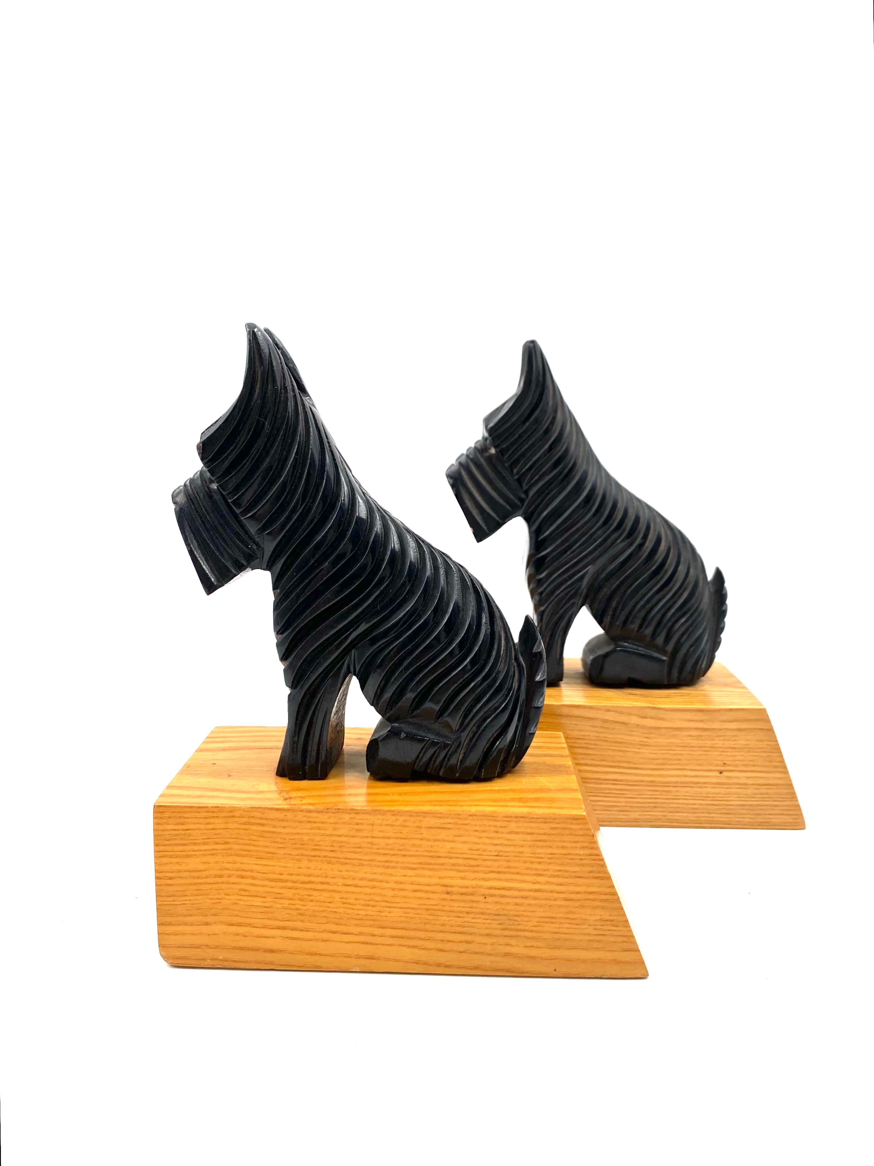 Midcentury wooden Schnauzer bookends, France circa 1950s For Sale 7