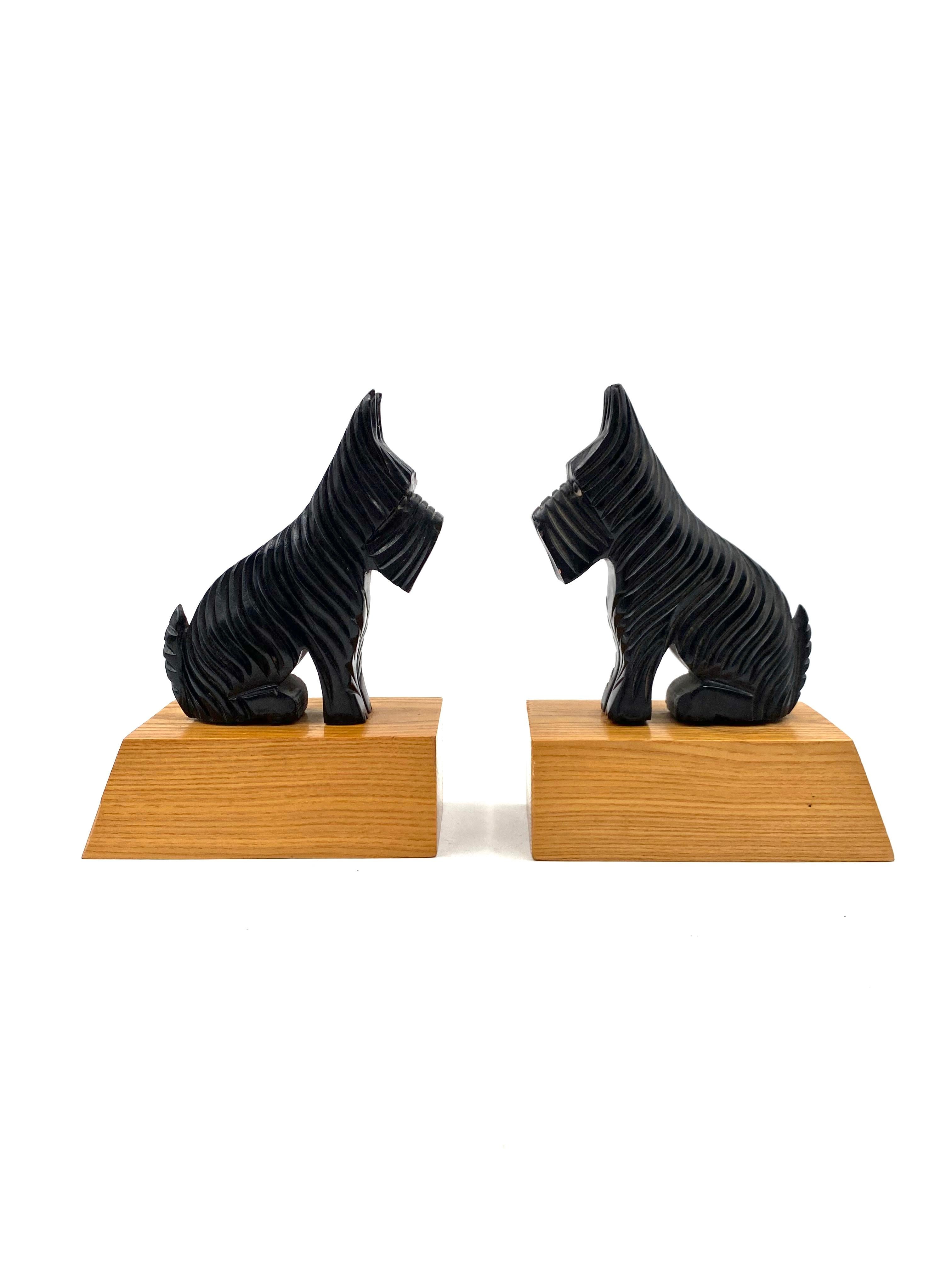 Midcentury wooden Schnauzer bookends, France circa 1950s For Sale 8