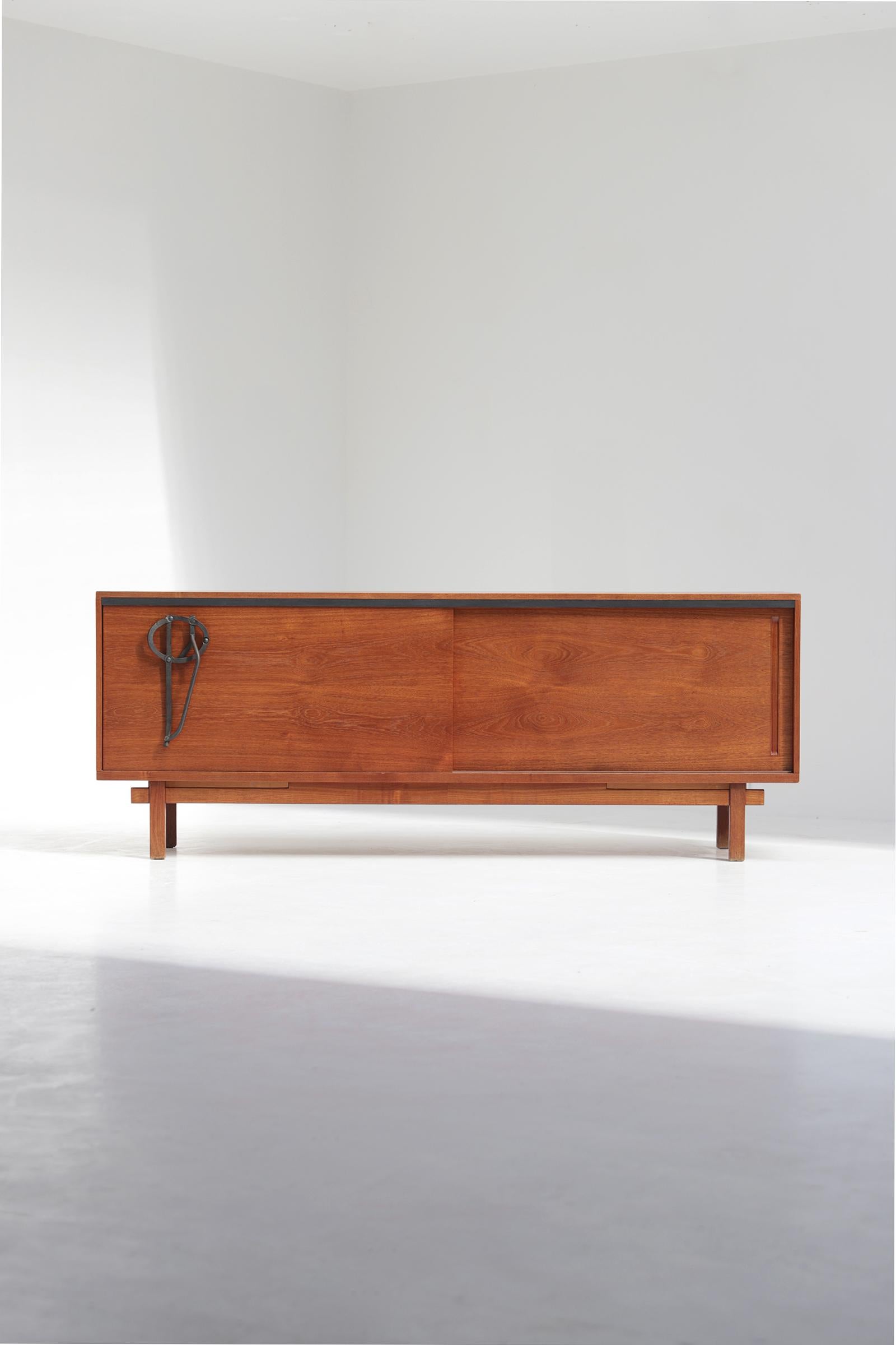 Mid-Century Modern Midcentury wooden sideboard by J. Batenburg and E. Souply for MI Belgium 1960s.