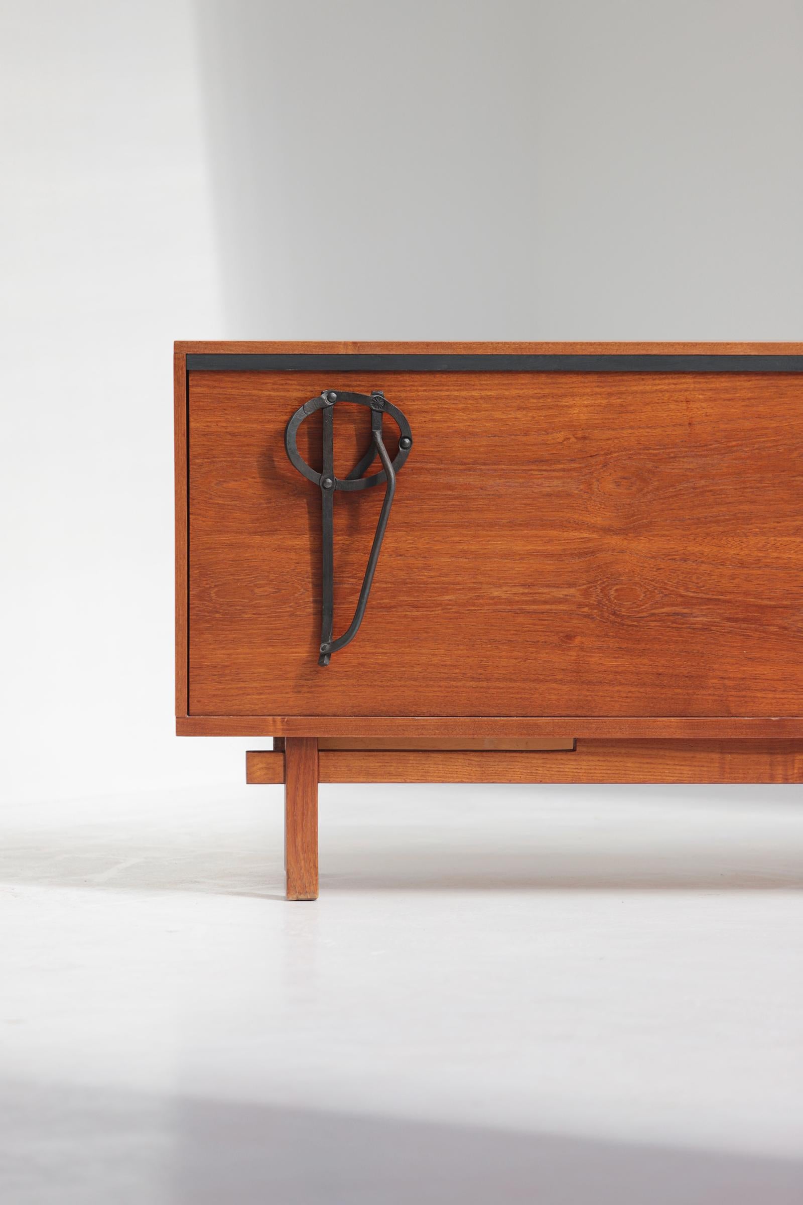 Belgian Midcentury wooden sideboard by J. Batenburg and E. Souply for MI Belgium 1960s.