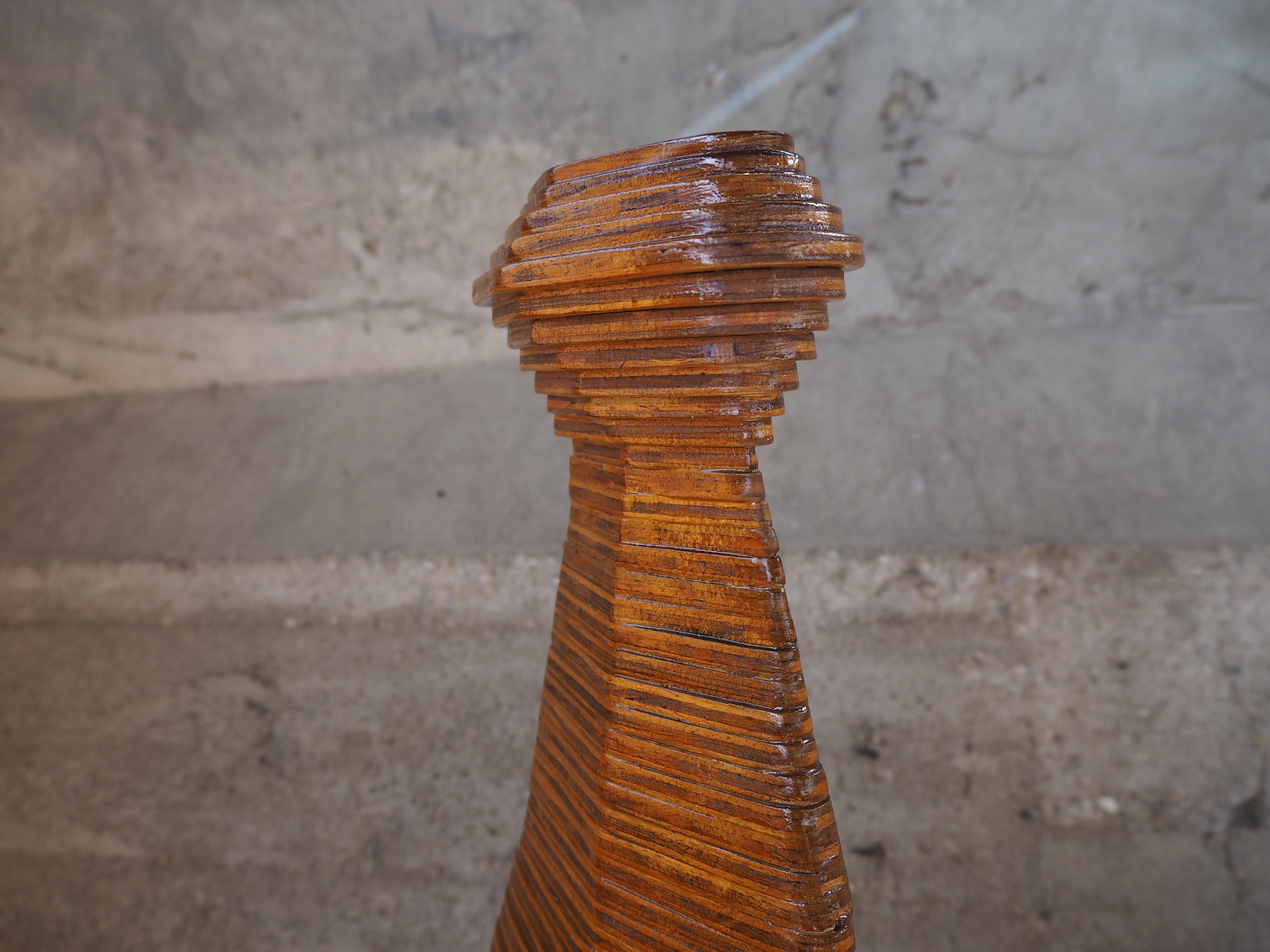 Holzvase aus der Jahrhundertmitte, Europa, 1960er Jahre im Angebot 5