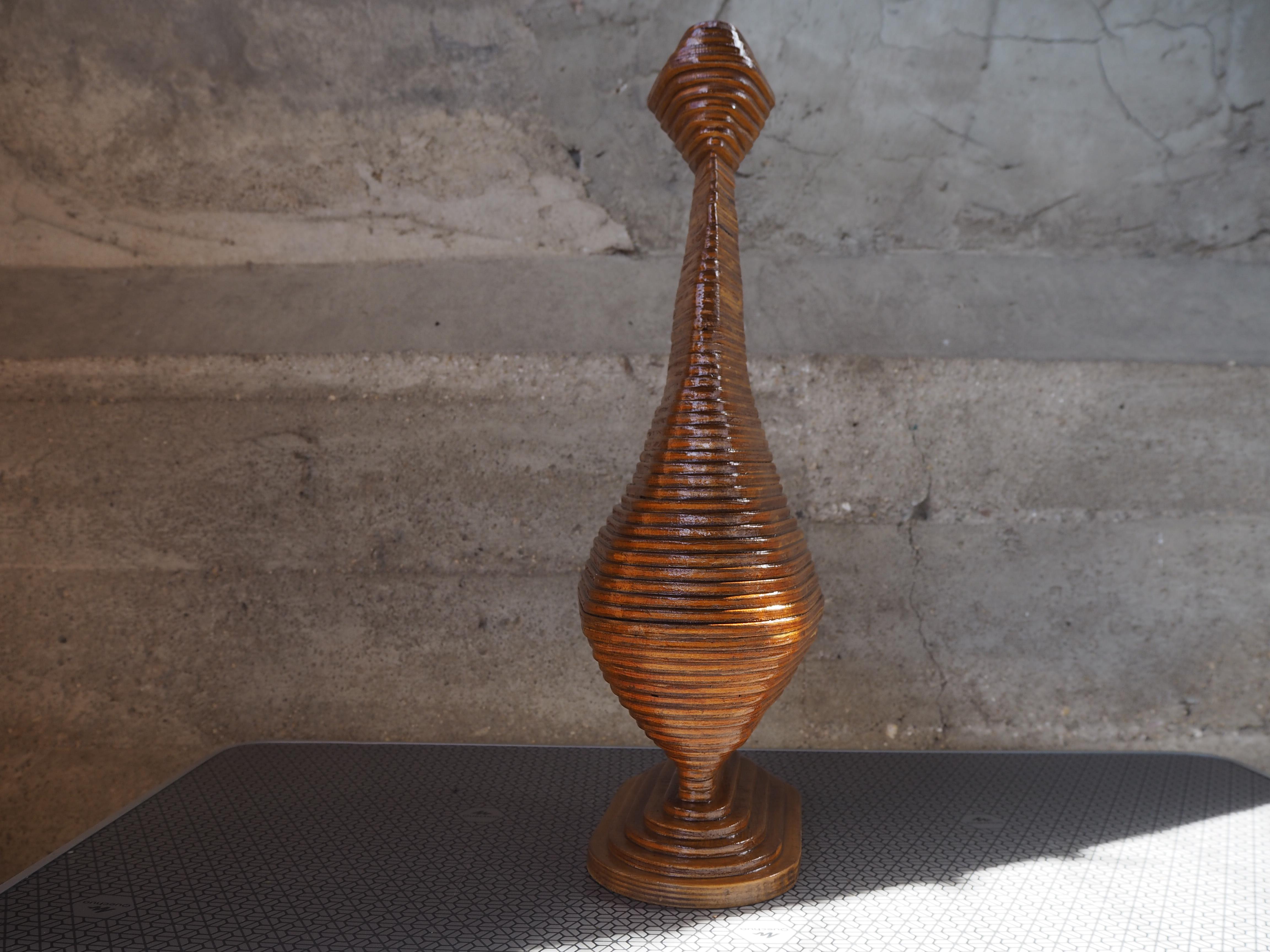 Holzvase aus der Jahrhundertmitte, Europa, 1960er Jahre (Moderne der Mitte des Jahrhunderts) im Angebot