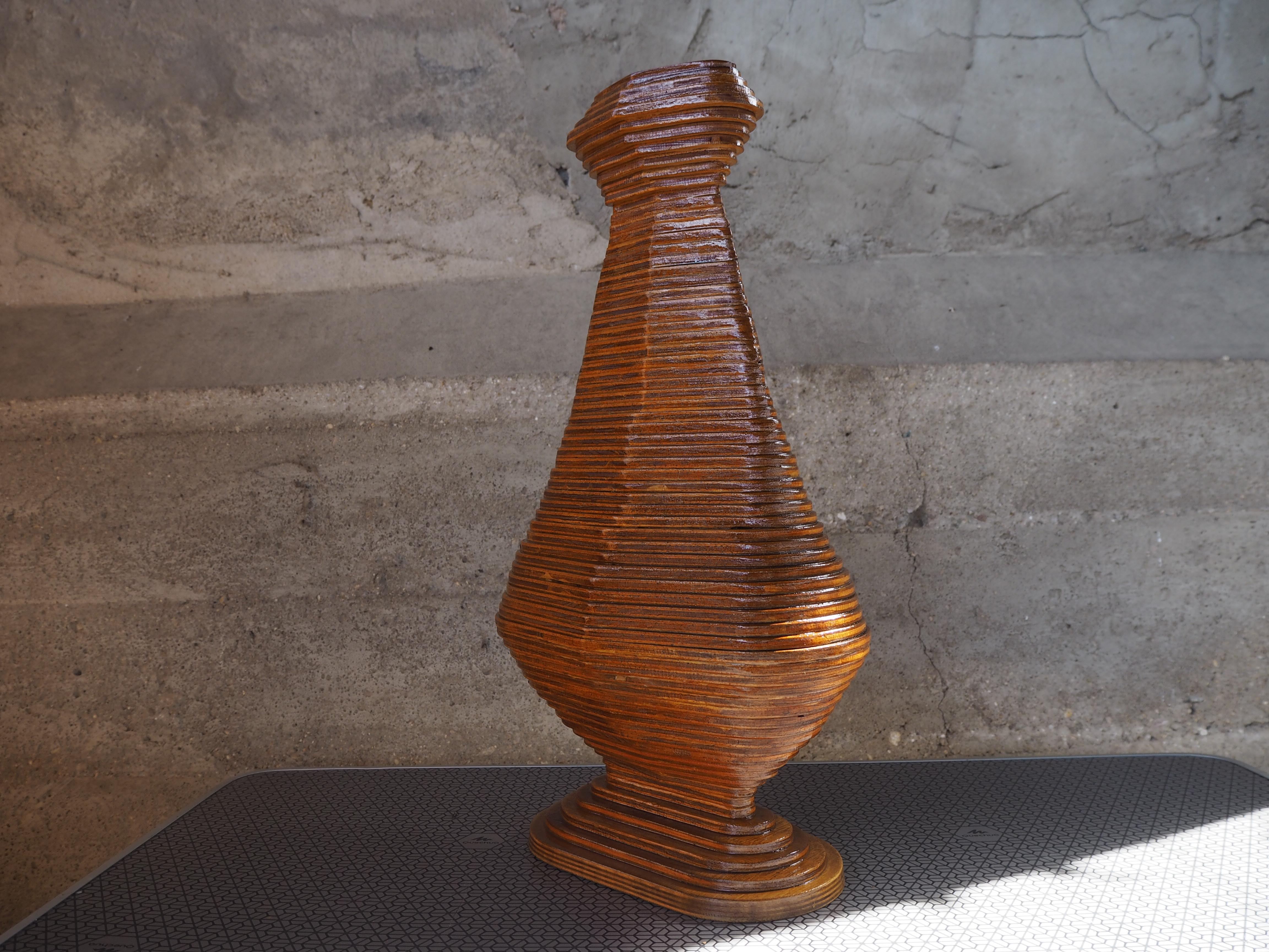 Holzvase aus der Jahrhundertmitte, Europa, 1960er Jahre (Europäisch) im Angebot
