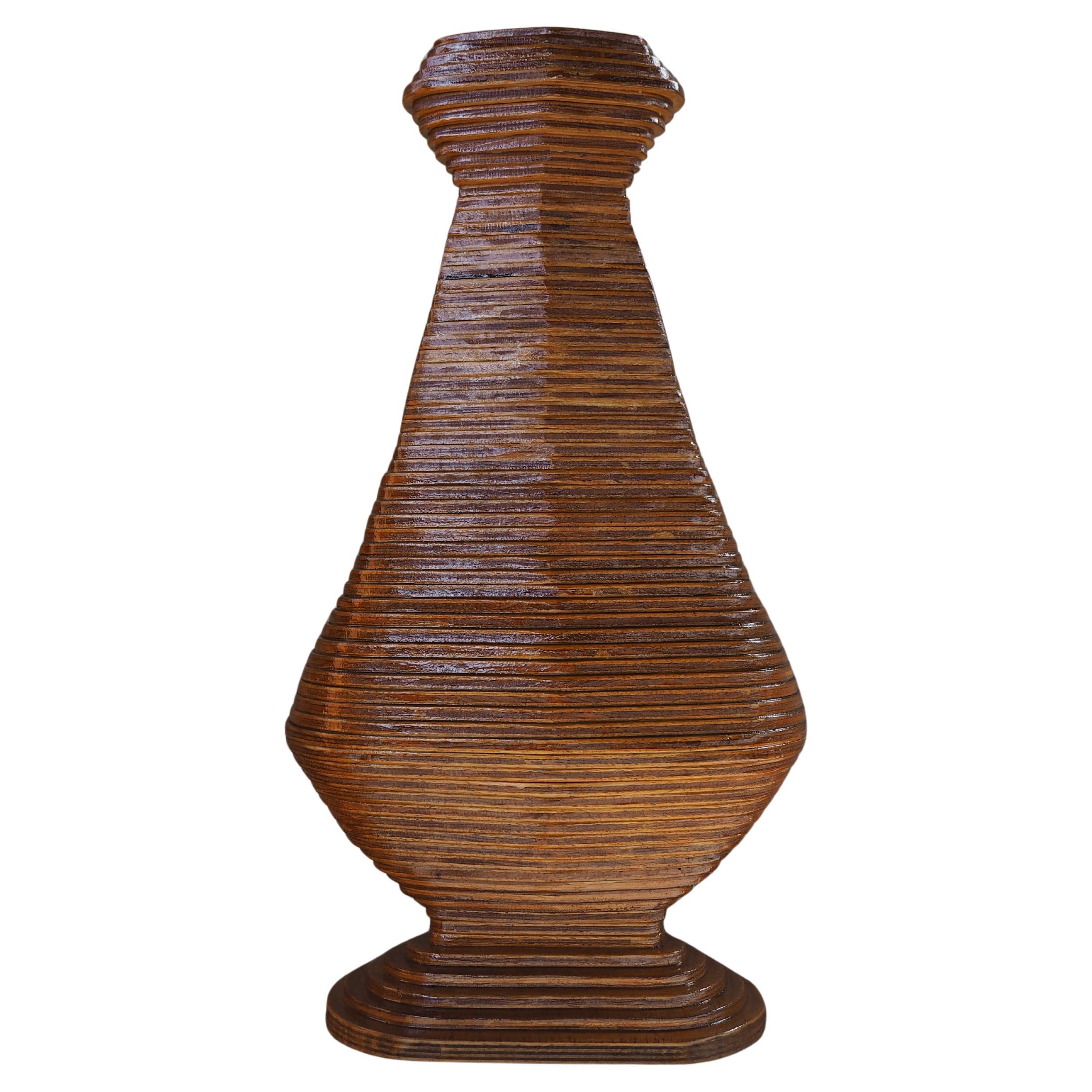 Vase en bois du milieu du siècle, Europe, années 1960
