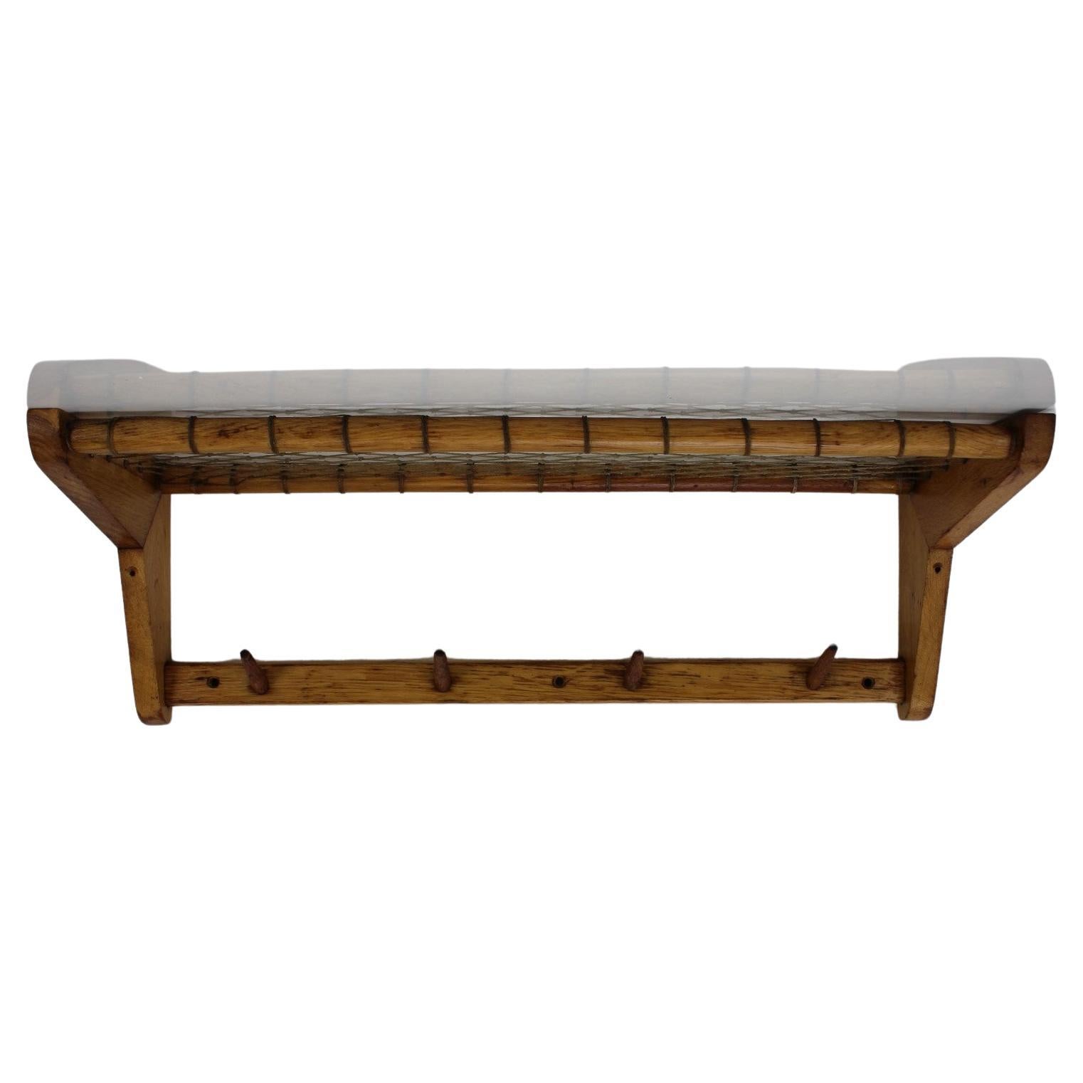 Midcentury Wooden Wall Coat Rack by ULUV - Czechoslovakia, 1960s