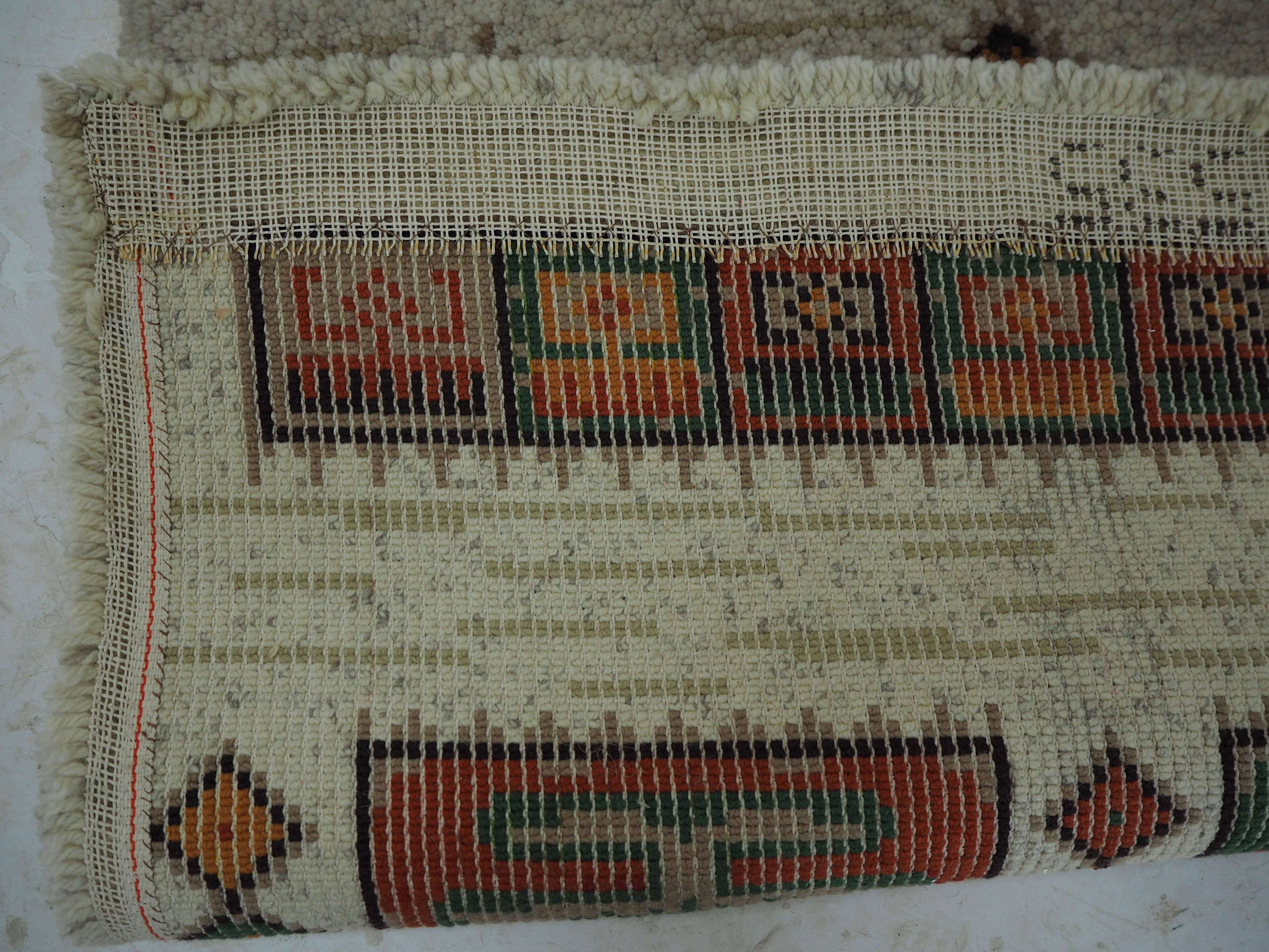 Midcentury Wool Kelim Brussels Style Rug, Carpet, 1960s For Sale 2