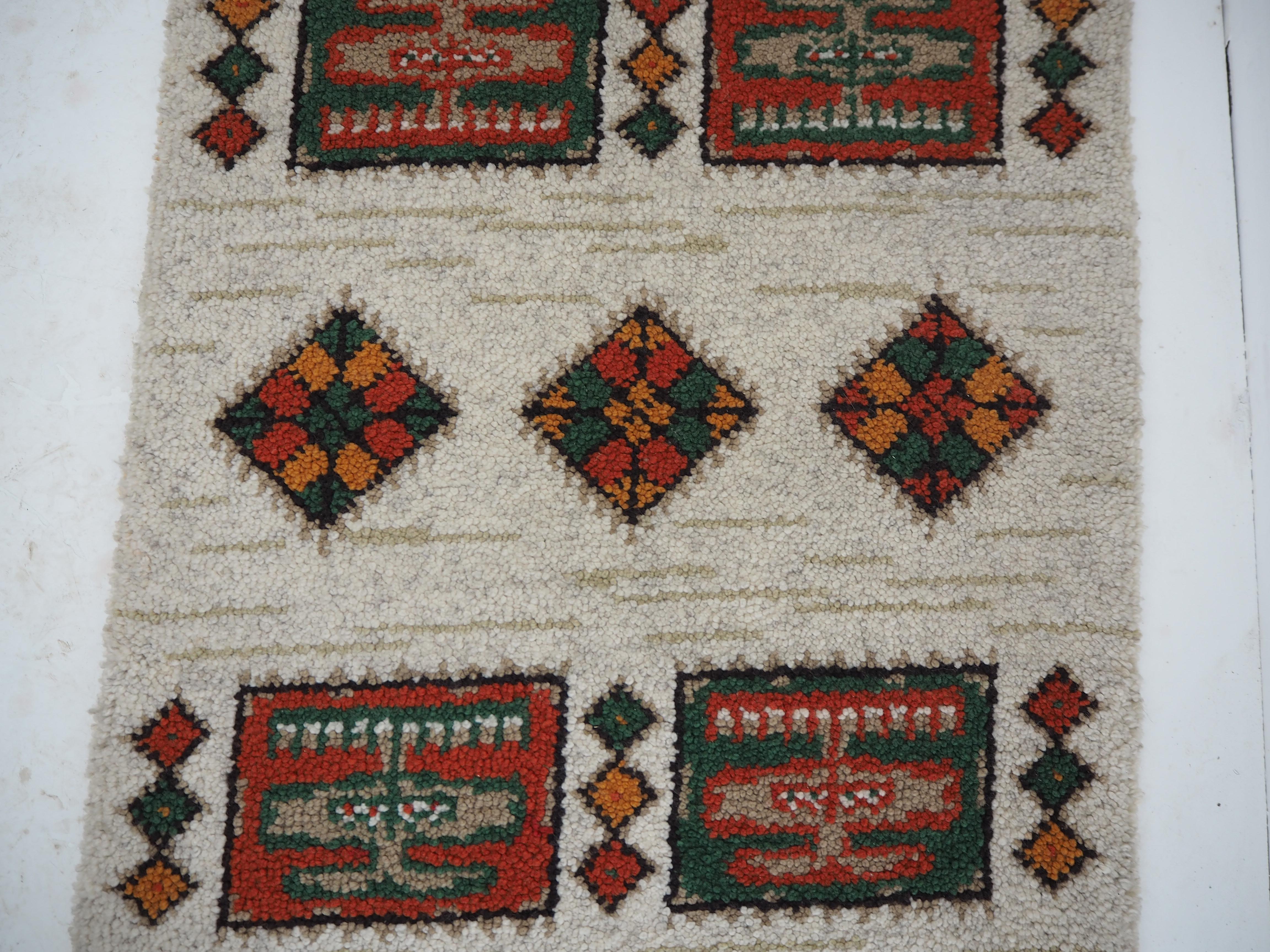 Midcentury Wool Kelim Brussels Style Rug, Carpet, 1960s For Sale 5