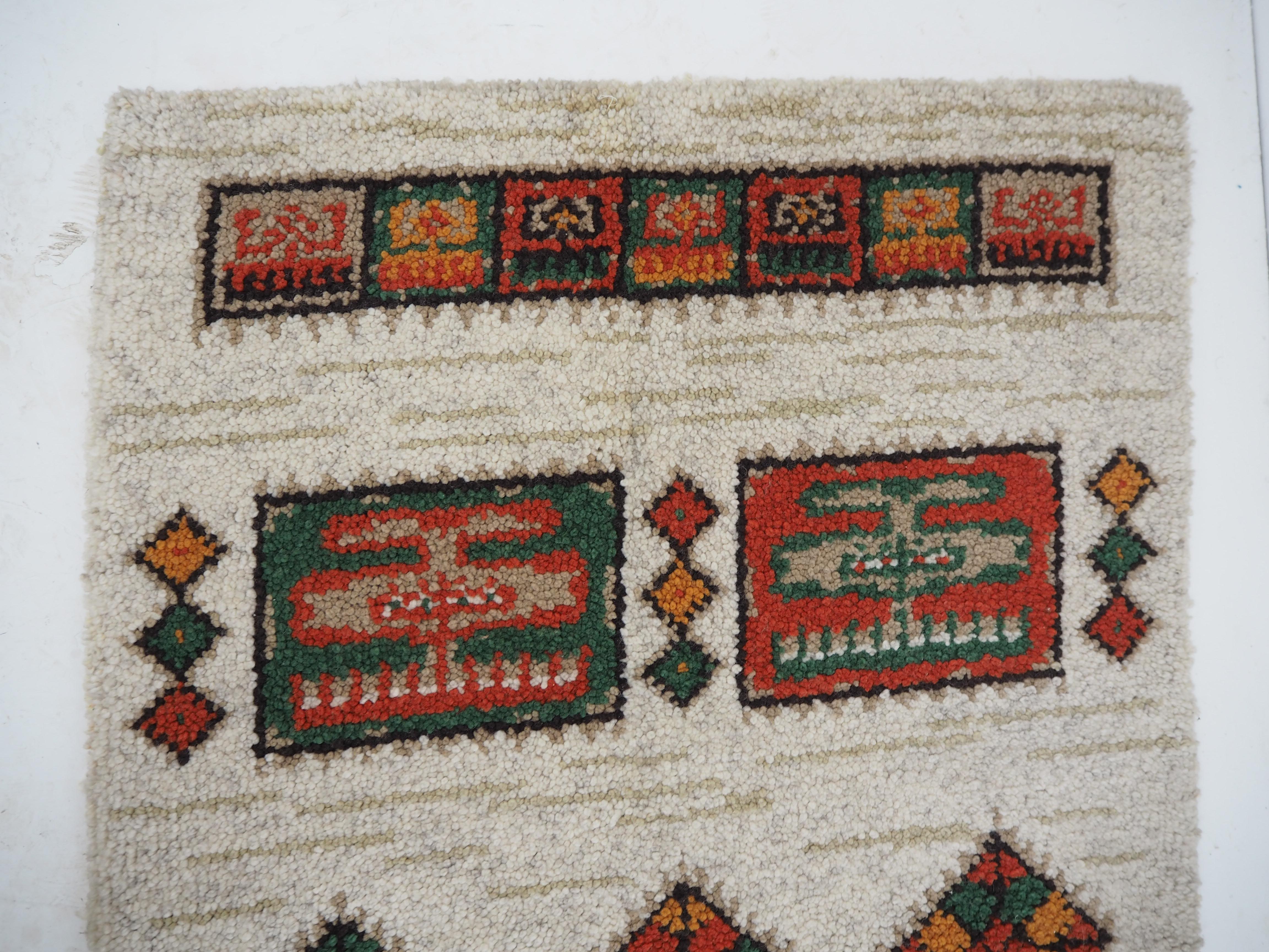 Midcentury Wool Kelim Brussels Style Rug, Carpet, 1960s For Sale 6