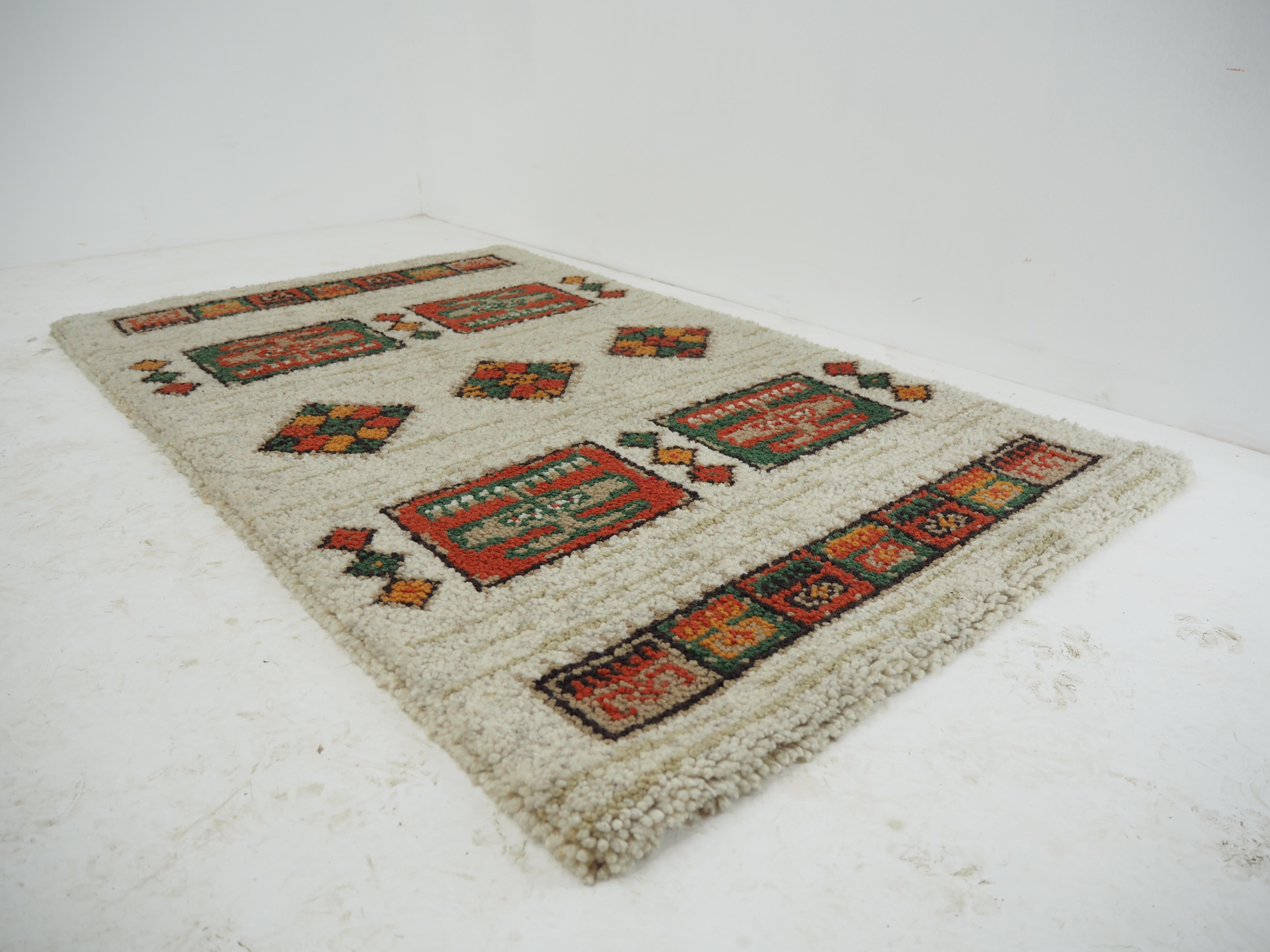 Arts and Crafts Midcentury Wool Kelim Brussels Style Rug, Carpet, 1960s For Sale