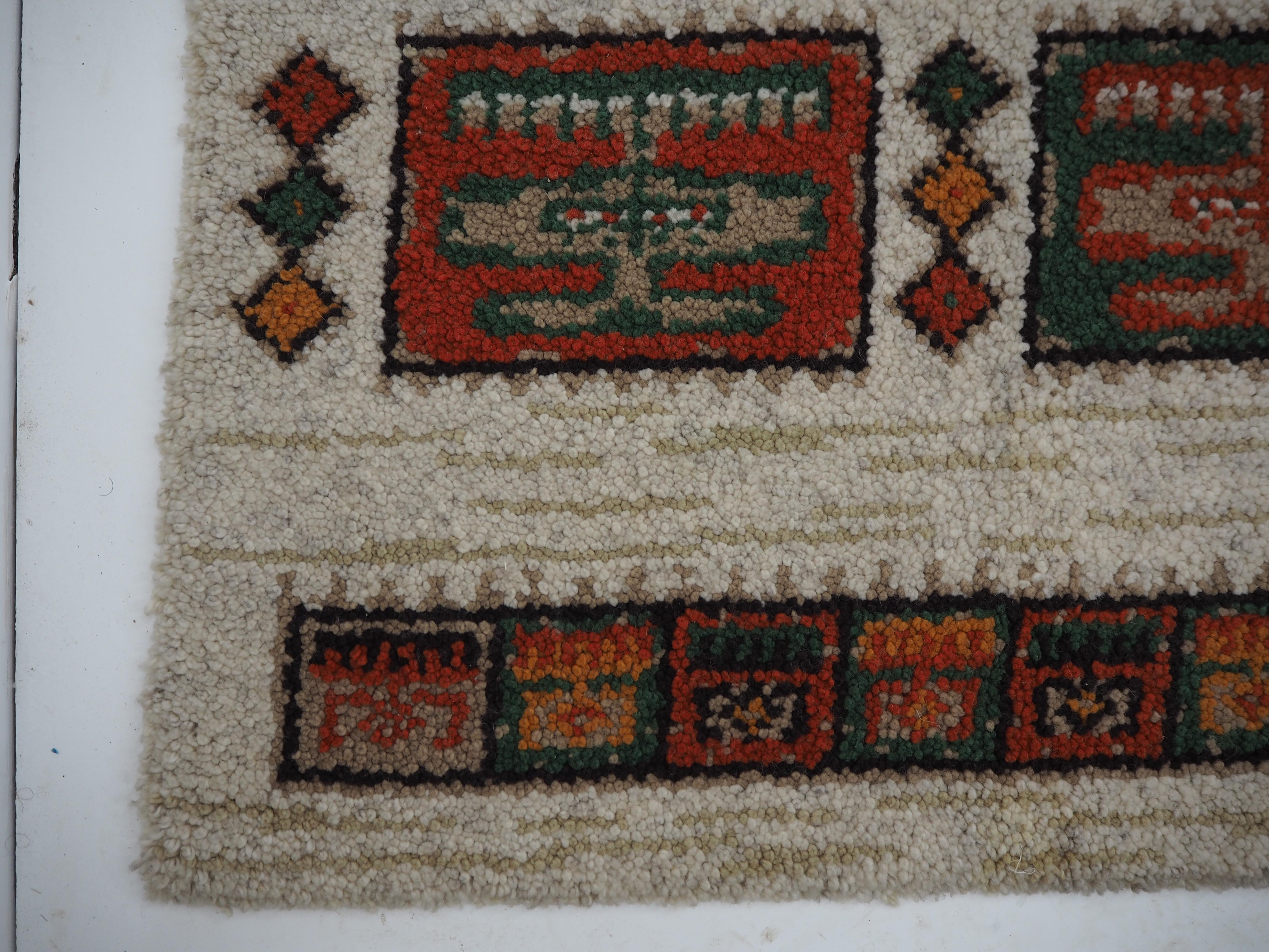 Czech Midcentury Wool Kelim Brussels Style Rug, Carpet, 1960s For Sale