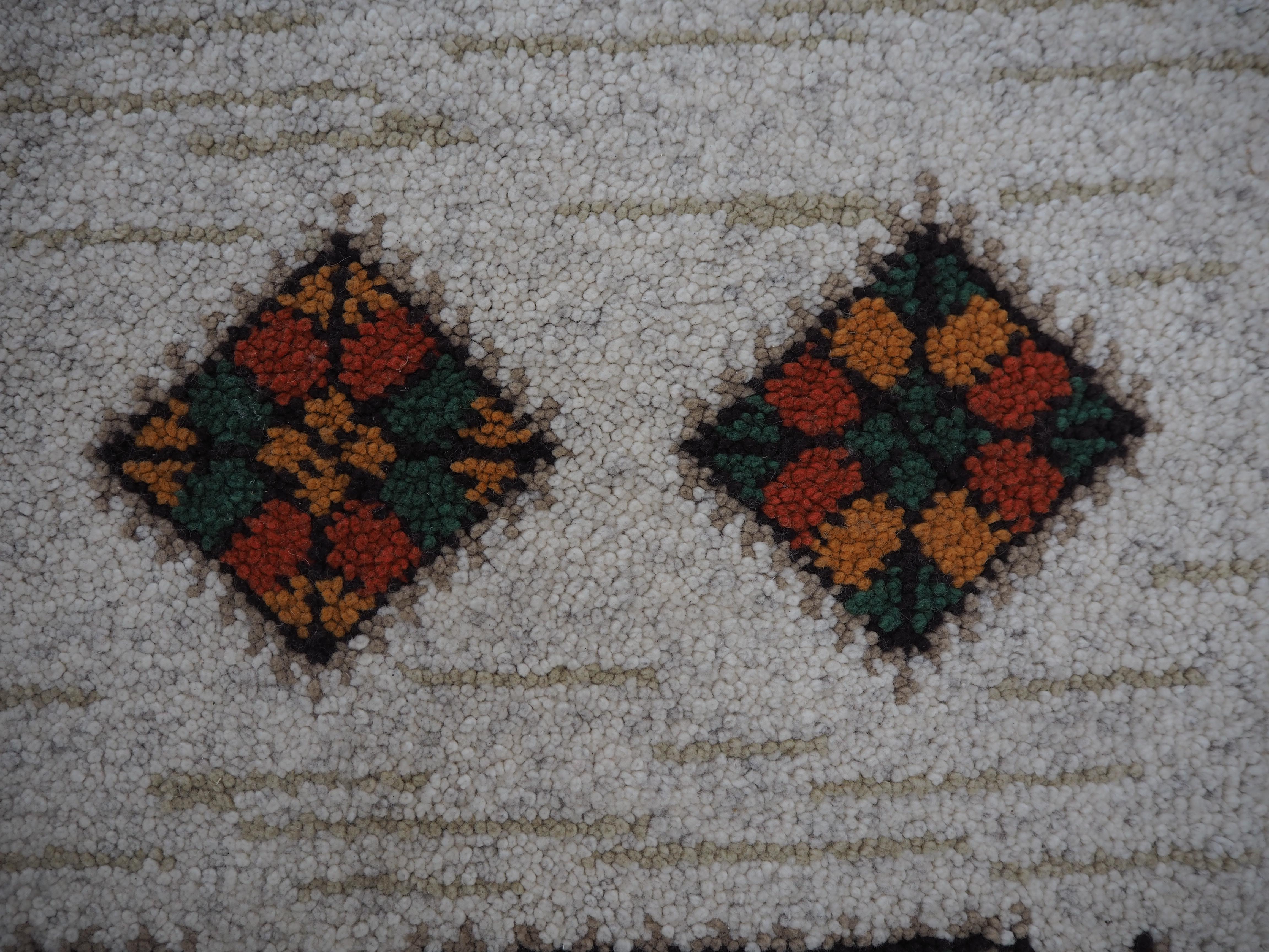 Midcentury Wool Kelim Brussels Style Rug, Carpet, 1960s In Good Condition For Sale In Praha, CZ