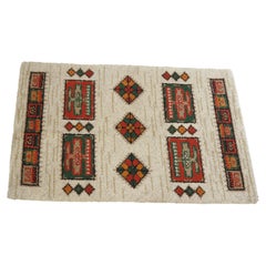 Vintage Midcentury Wool Kelim Brussels Style Rug, Carpet, 1960s