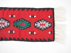 Midcentury Wool Reversible Kelim Runner in Brussels Style Rug, 1960s