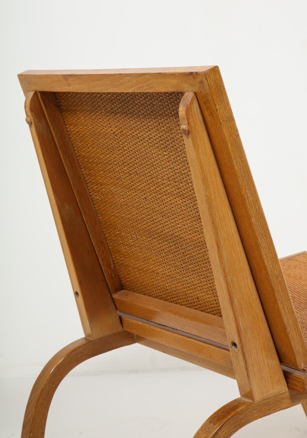 Midcentury Woven Oak Lounge Chair by Edward Durell Stone for Fulbright For Sale 4
