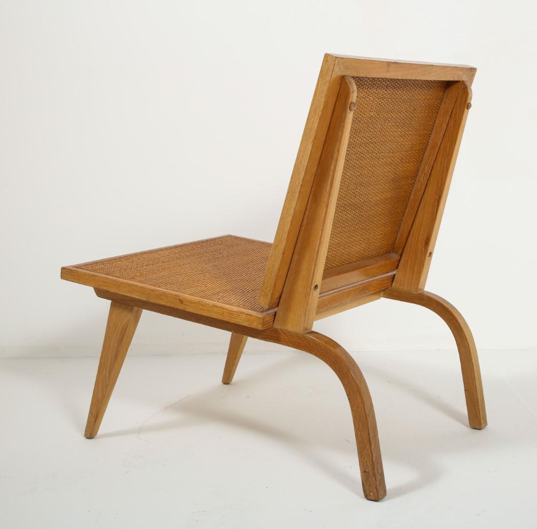 Midcentury Woven Oak Lounge Chair by Edward Durell Stone for Fulbright For Sale 7