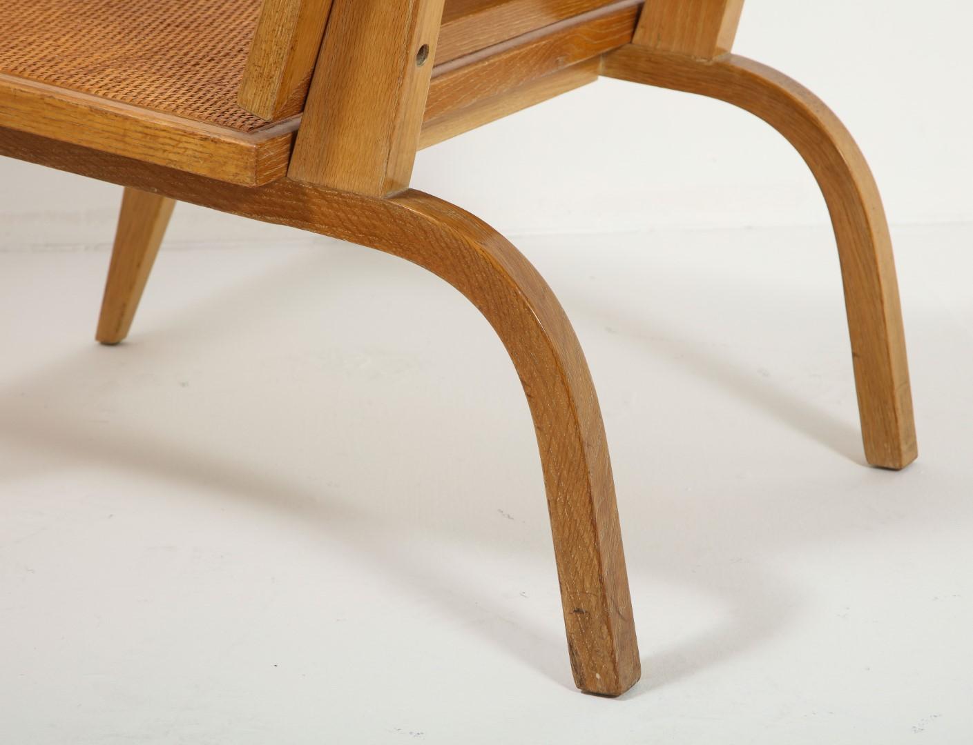 Midcentury Woven Oak Lounge Chair by Edward Durell Stone for Fulbright For Sale 8