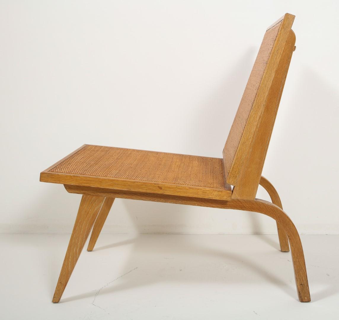 Midcentury Woven Oak Lounge Chair by Edward Durell Stone for Fulbright For Sale 10