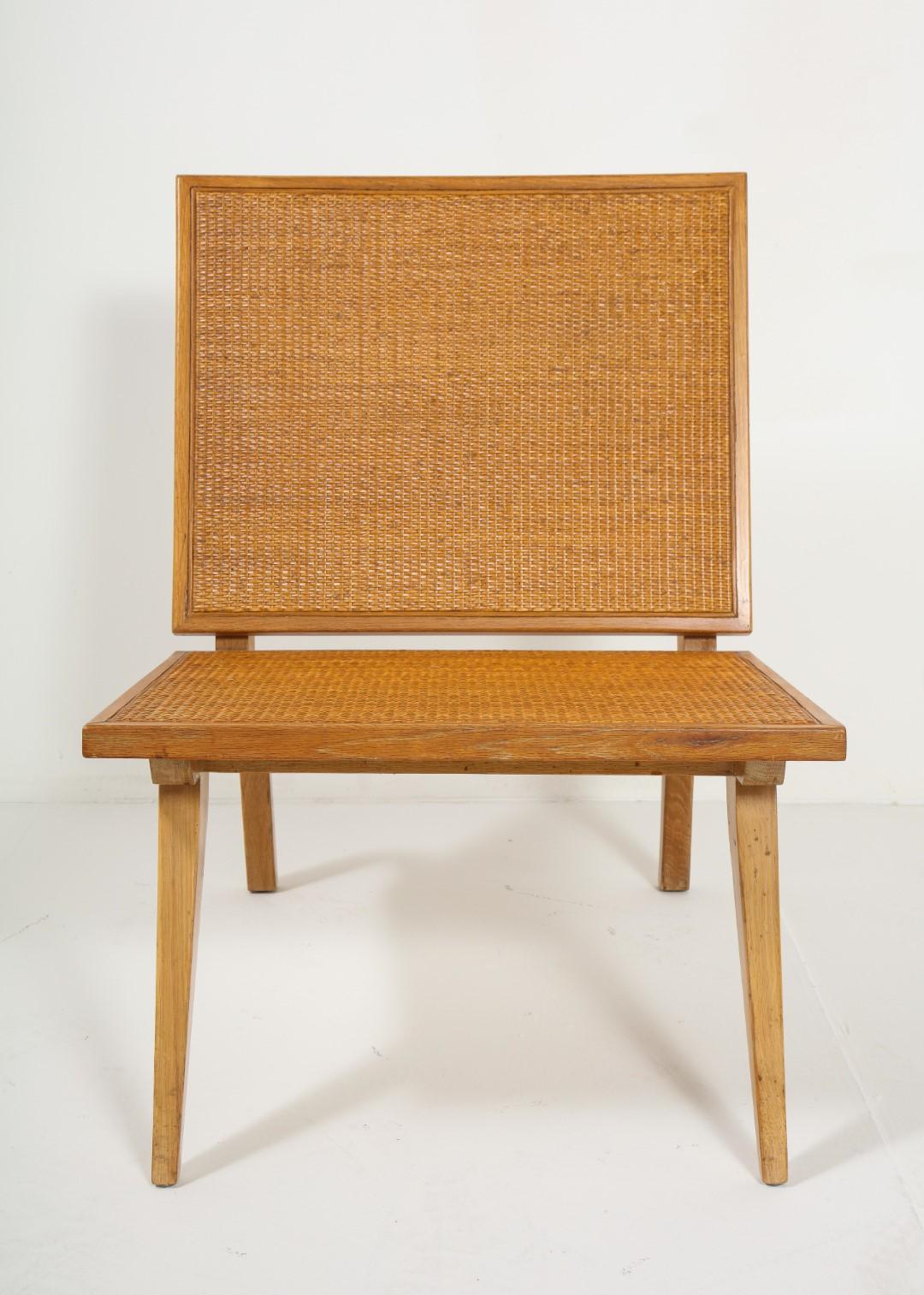 Midcentury Woven Oak Lounge Chair by Edward Durell Stone 12