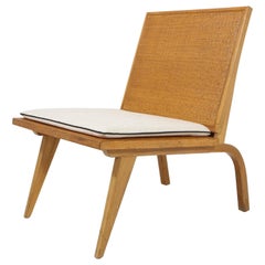 Midcentury Woven Oak Lounge Chair by Edward Durell Stone