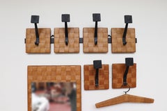 Midcentury Woven Rattan Wall Mount Hall Unit