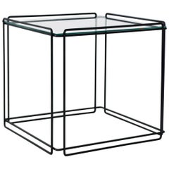 Midcentury Wrought Iron and Glass Side Table Midcentury Wrought Iron and Glass Side Table