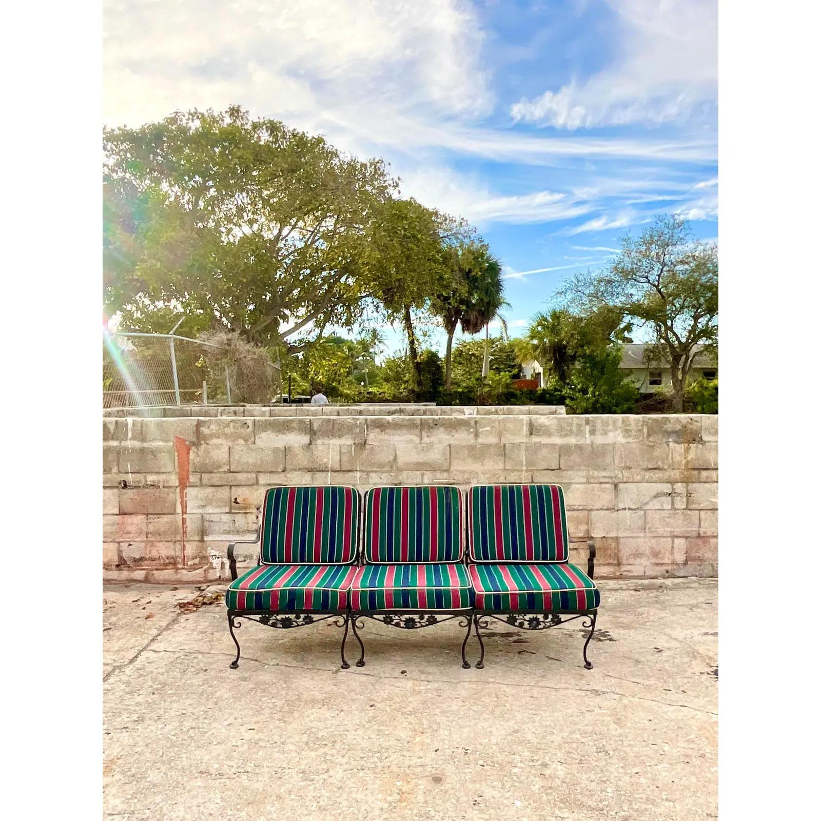vintage wrought iron couch