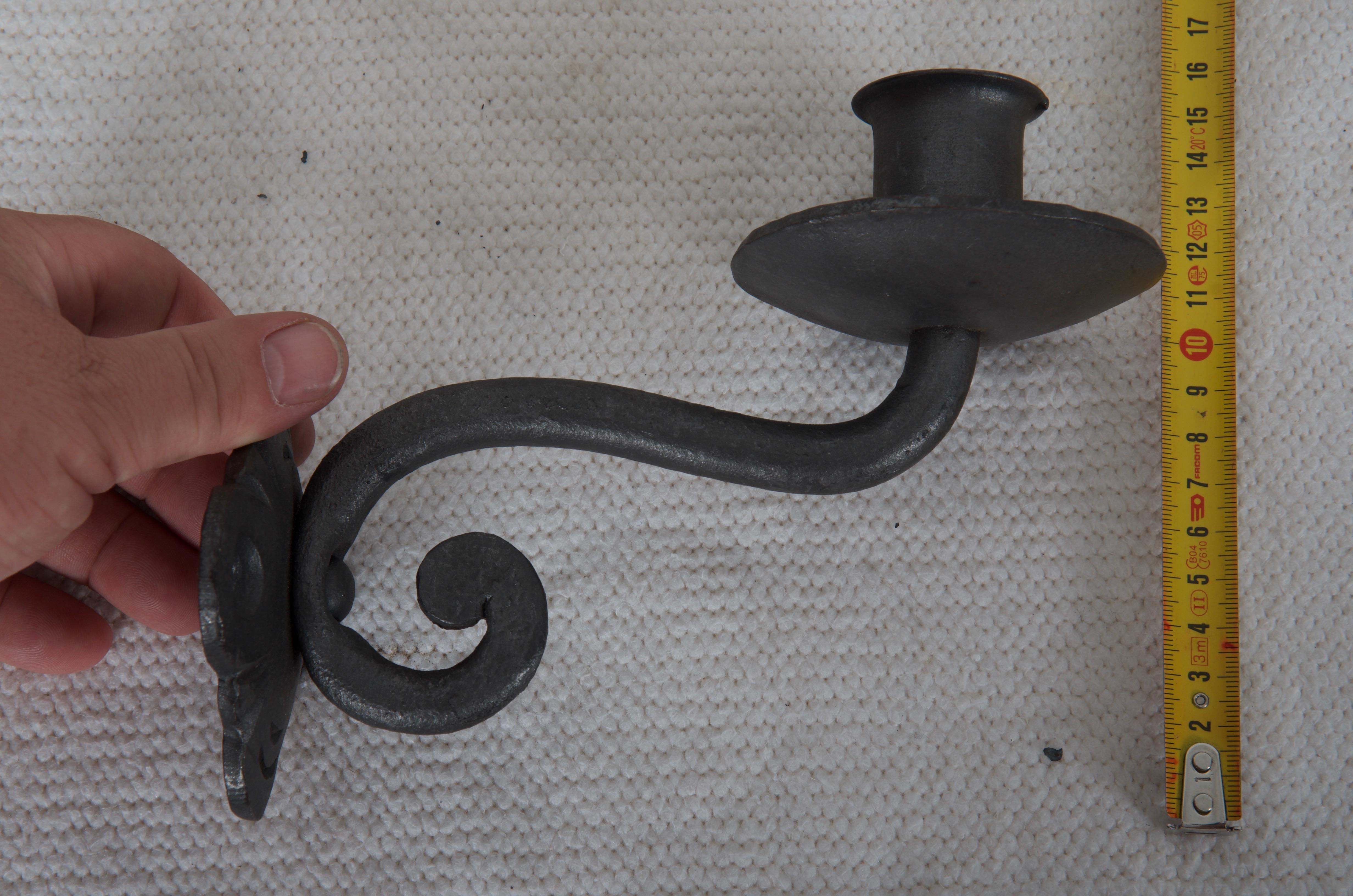 Midcentury Wrought Iron Wall Candleholder For Sale 1
