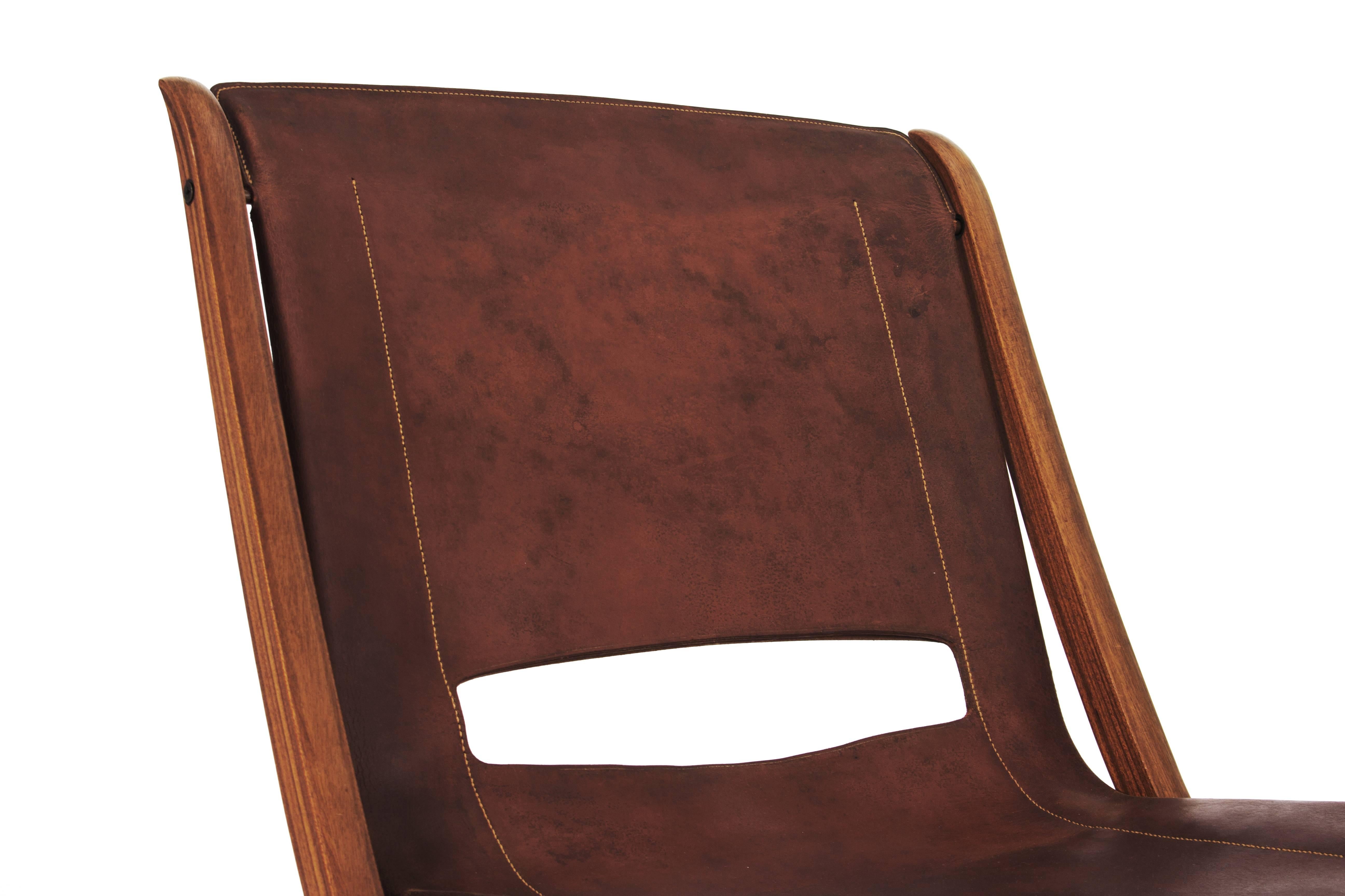 Danish Midcentury 'X' Chair in Cognac Leather by Peter Hvidt, Denmark, 1950s