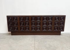 Midcentury xl Graphical brutalist credenza