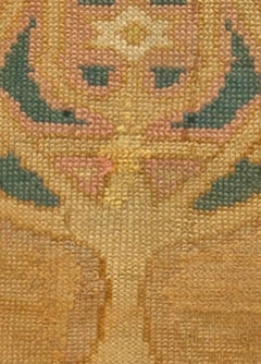 Midcentury Yellow, Beige and Blue Handmade Wool Bezalel Rug