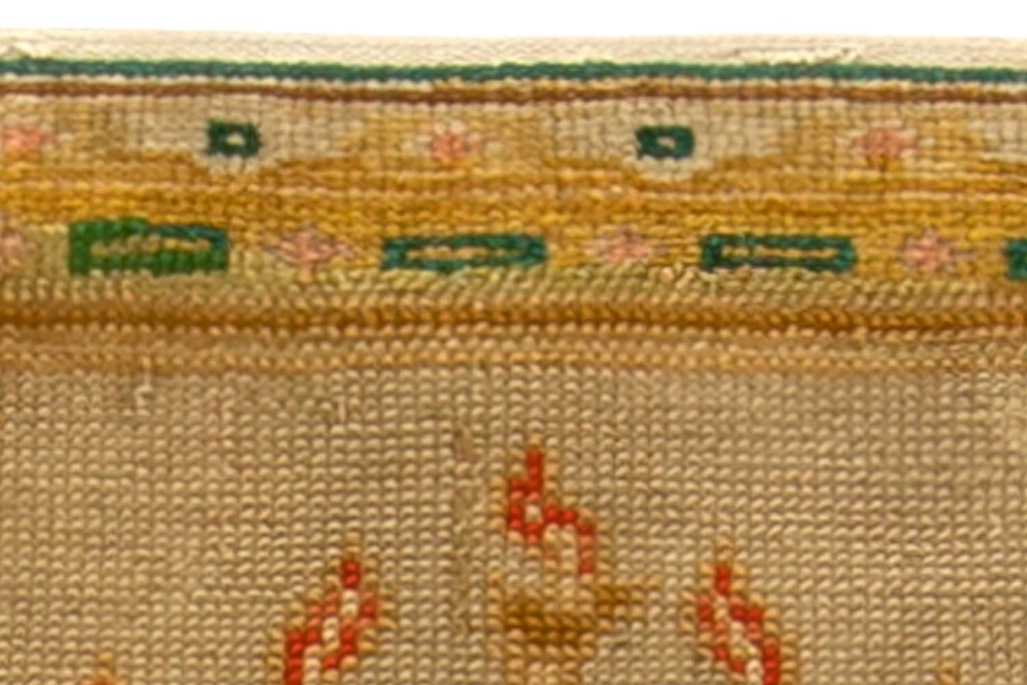 20th Century Midcentury Yellow, Beige and Blue Handmade Wool Bezalel Rug