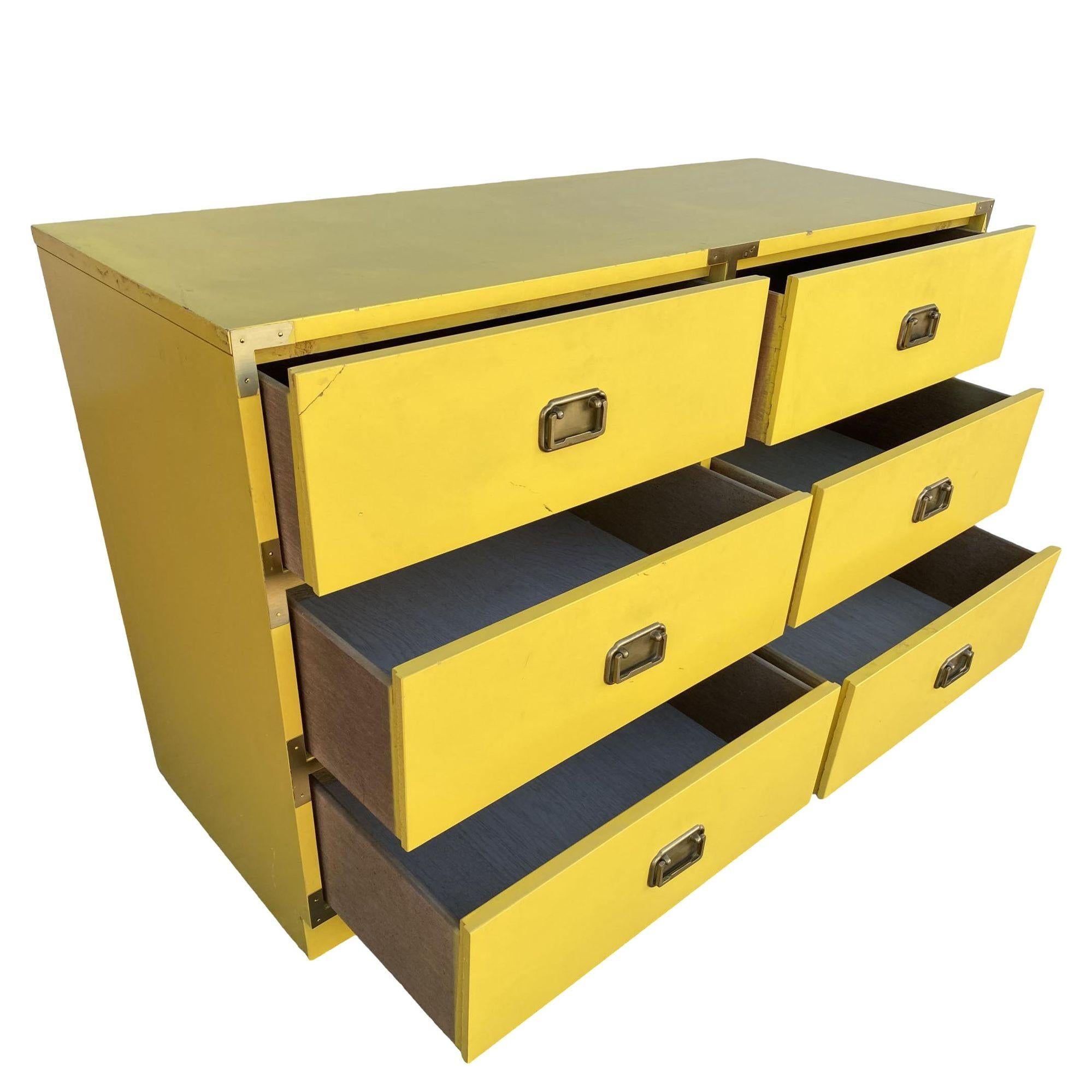vintage yellow chest of drawers