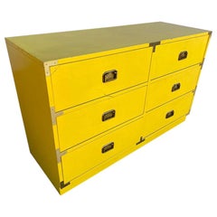 Midcentury Yellow "Colormates" Campaign Lowboy Dresser by Morris of California