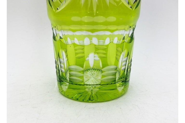 Midcentury Yellow Crystal Vase, Poland, 1960s For Sale at 1stDibs