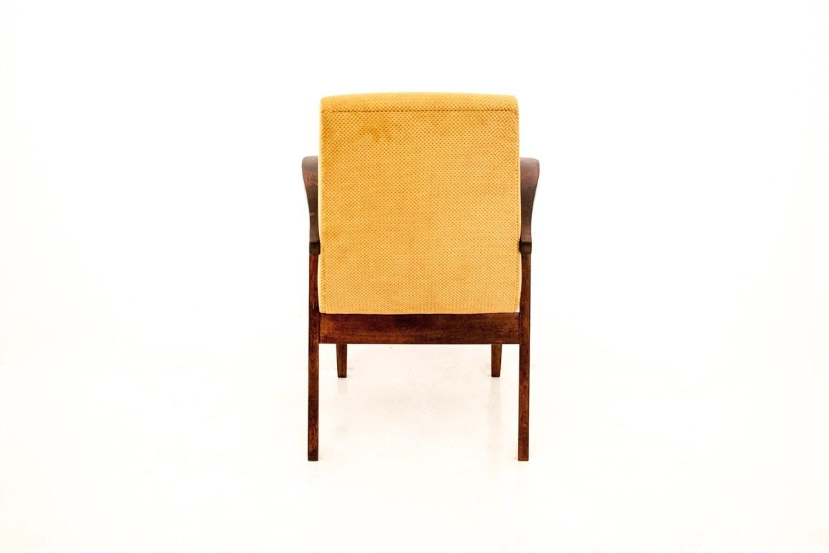 Sillón retro amarillo de mediados de siglo Algodón