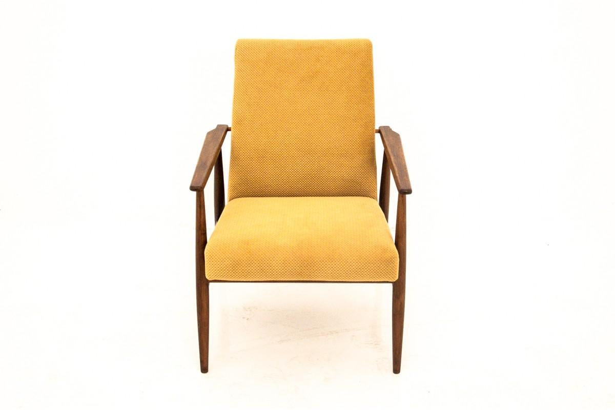 The armchair model 300-190 was designed by Henryk Lis. They were produced in 1972-1973 by Bialskie, Bystrzyckie and Radomskie Zaklady Mebli. They are an icon of the Polish People's Republic style. The armchair was commonly called Lisek. They are