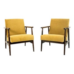 Midcentury Yellow Retro Armchairs from 1960s