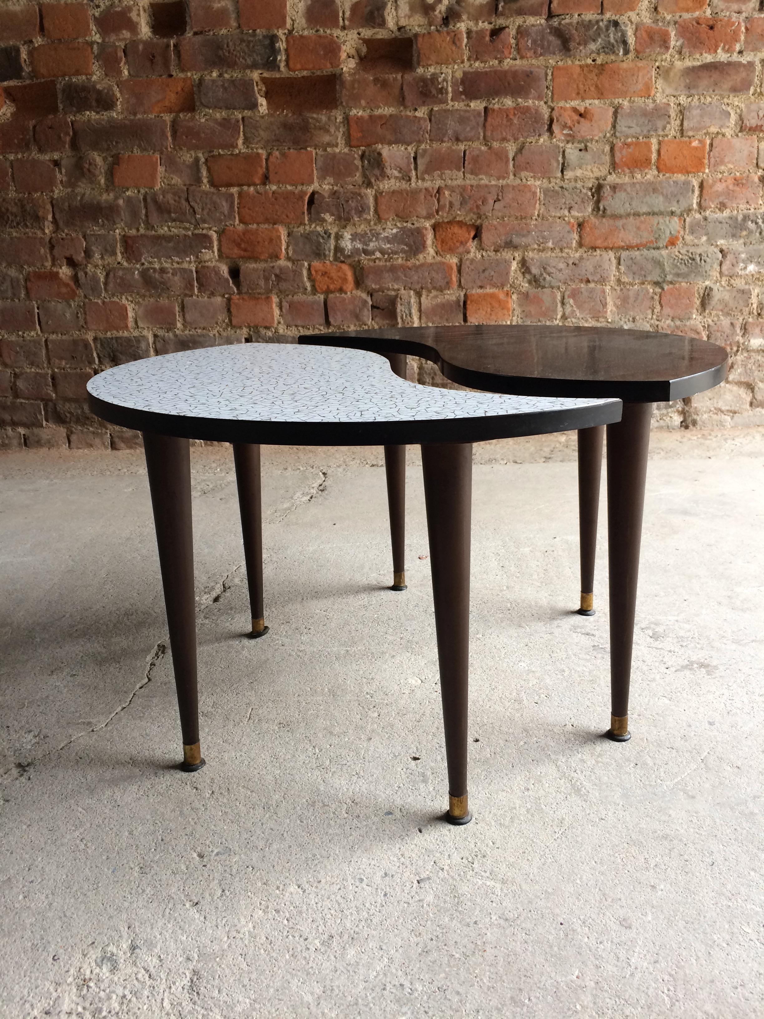 Formica Midcentury Yin and Yang Tripod Occasional Table, circa 1950s 