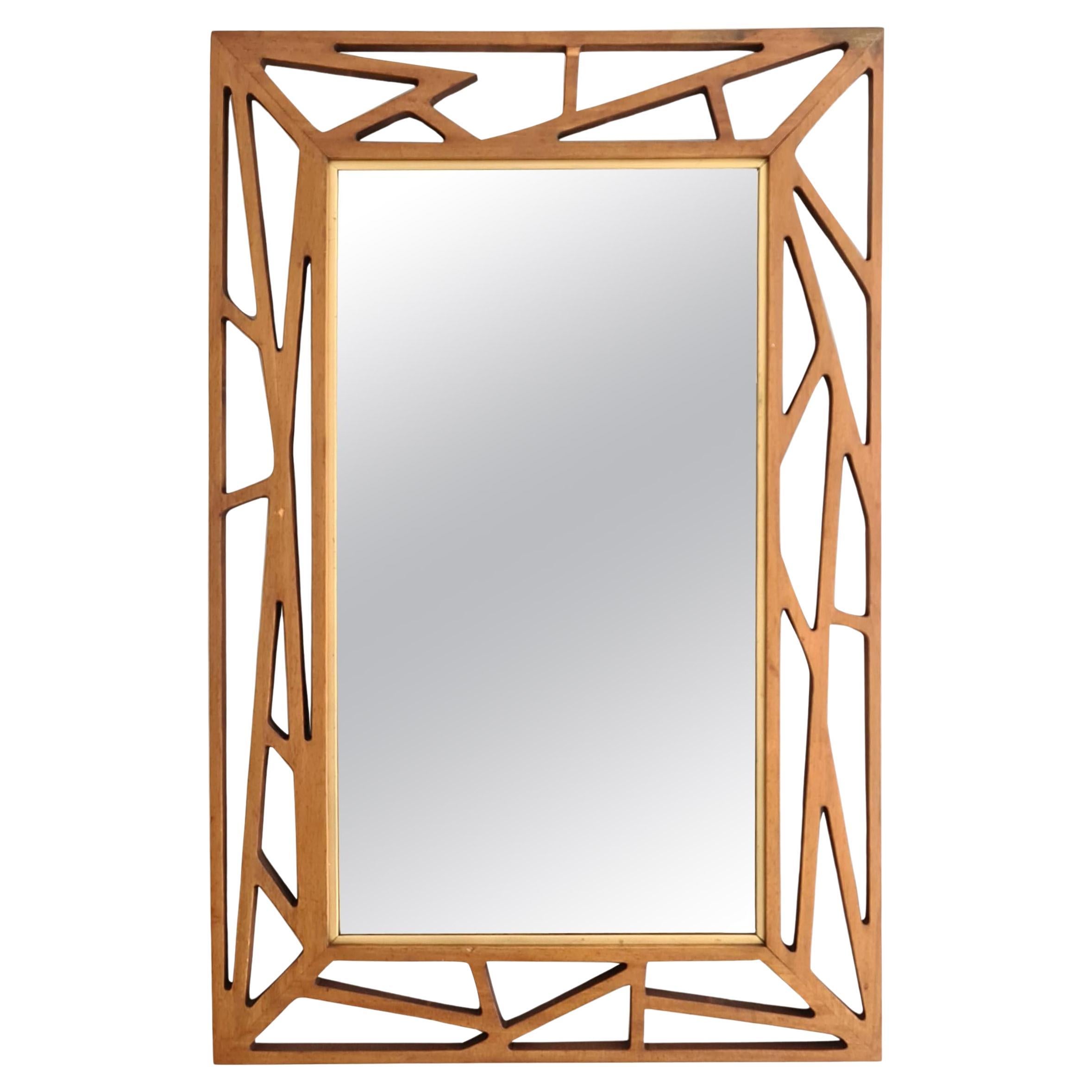 Midcentury Modern Yngve Ekström Mirror "Konkret" by Eden Spegel in Sweden